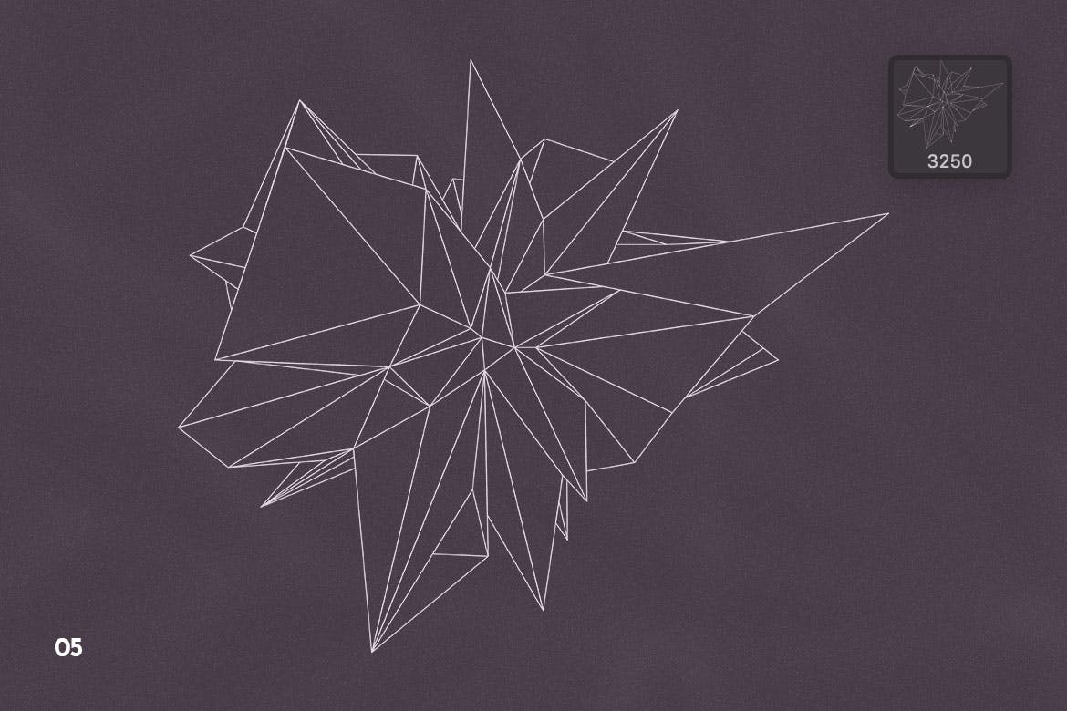 线框多边形形状Photoshop笔刷