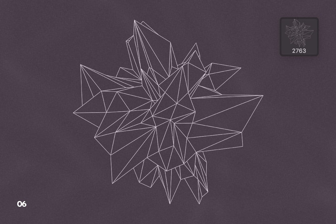 线框多边形形状Photoshop笔刷