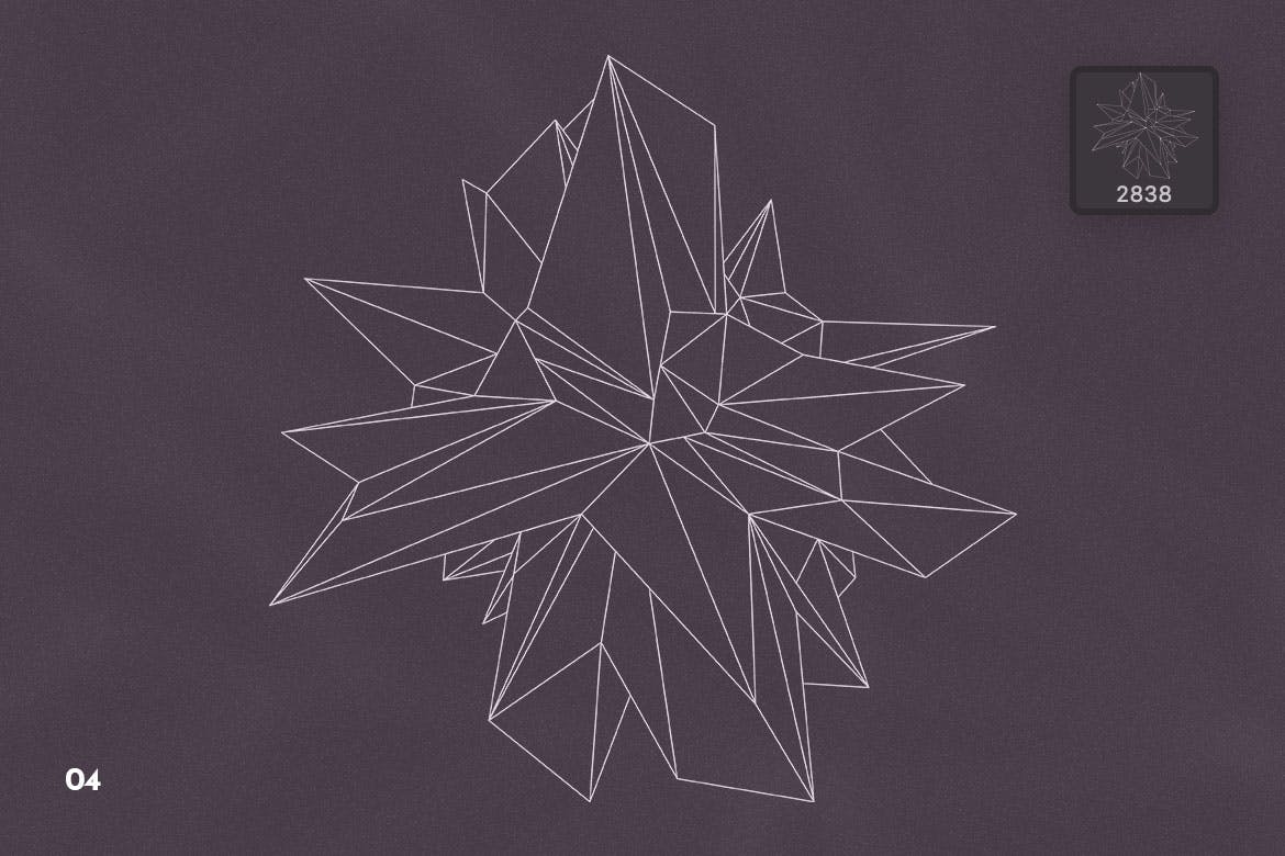 线框多边形形状Photoshop笔刷