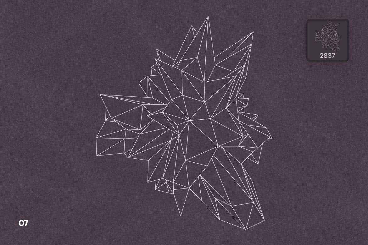 线框多边形形状Photoshop笔刷