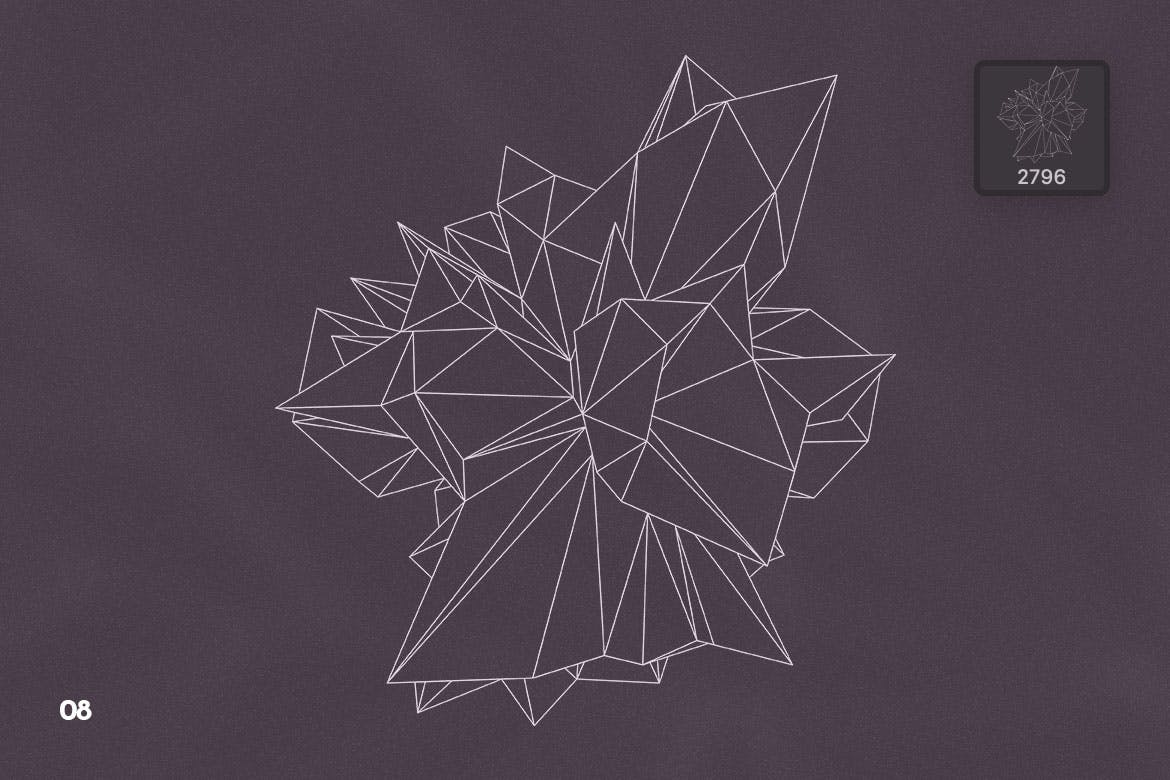 线框多边形形状Photoshop笔刷