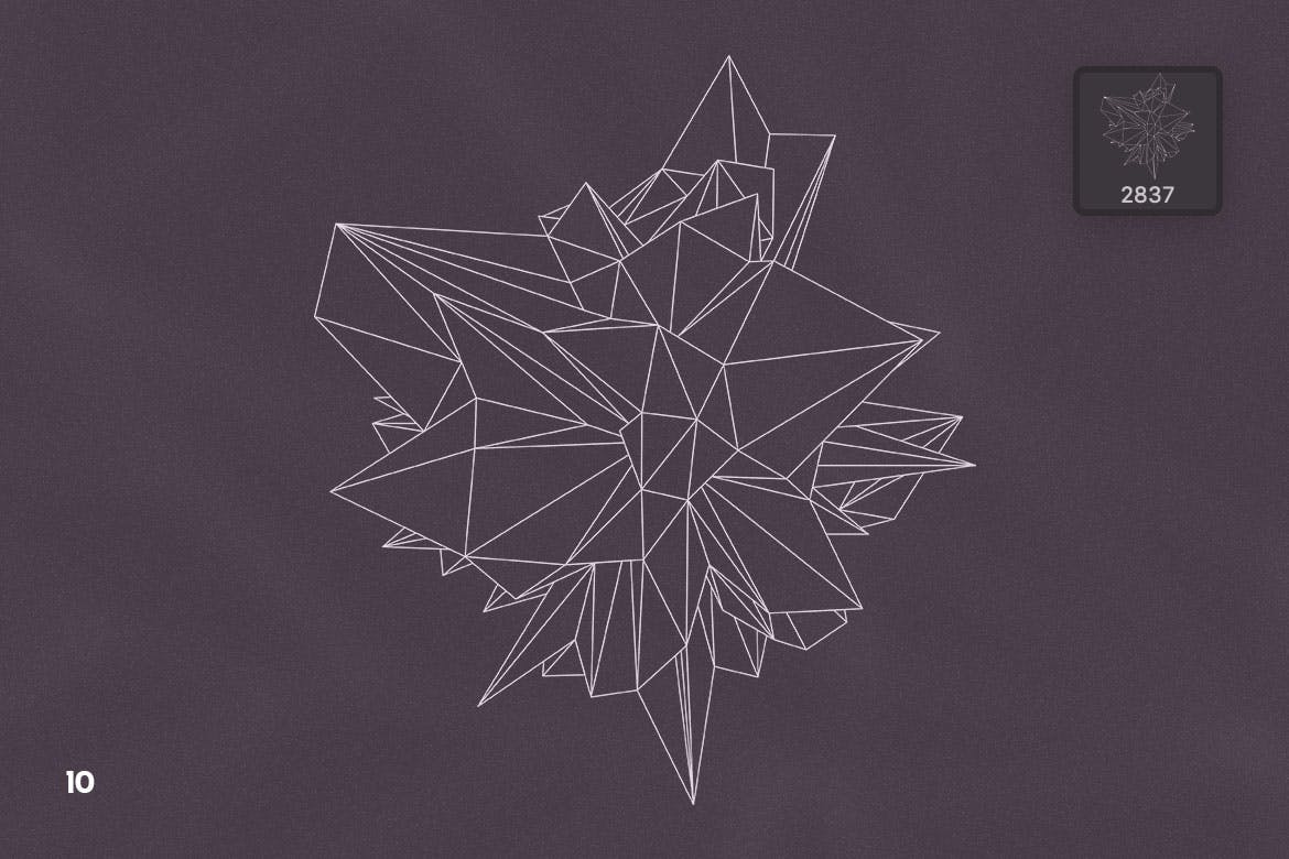 线框多边形形状Photoshop笔刷