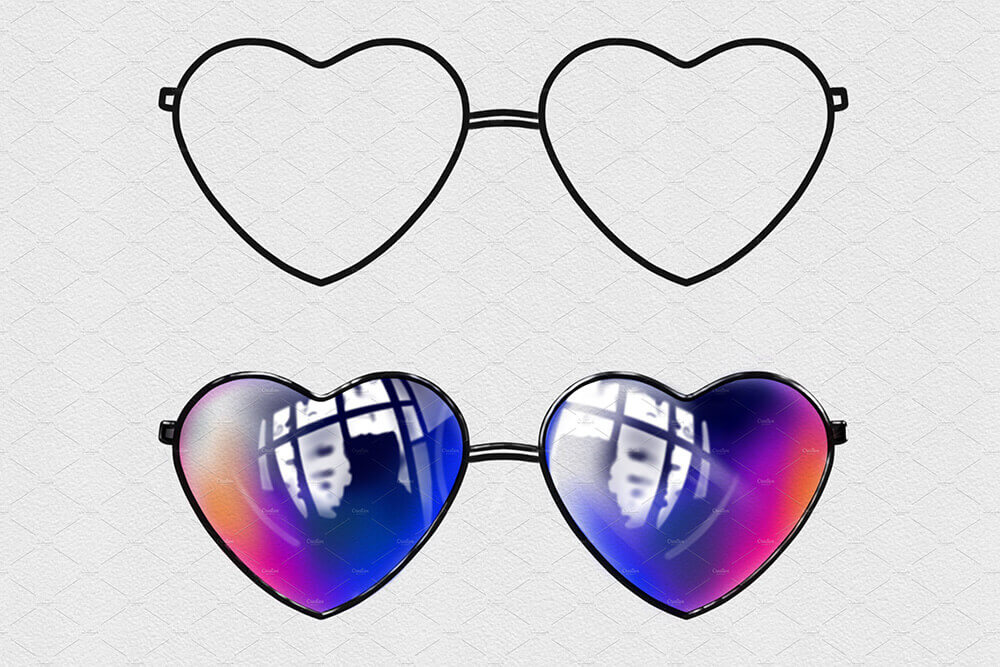 适合用在Procreate上的眼镜图案笔刷素材