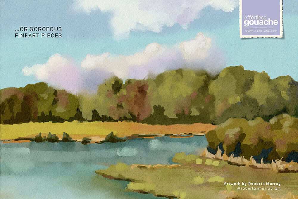 效果逼真的水粉画艺术Procreate笔刷素材