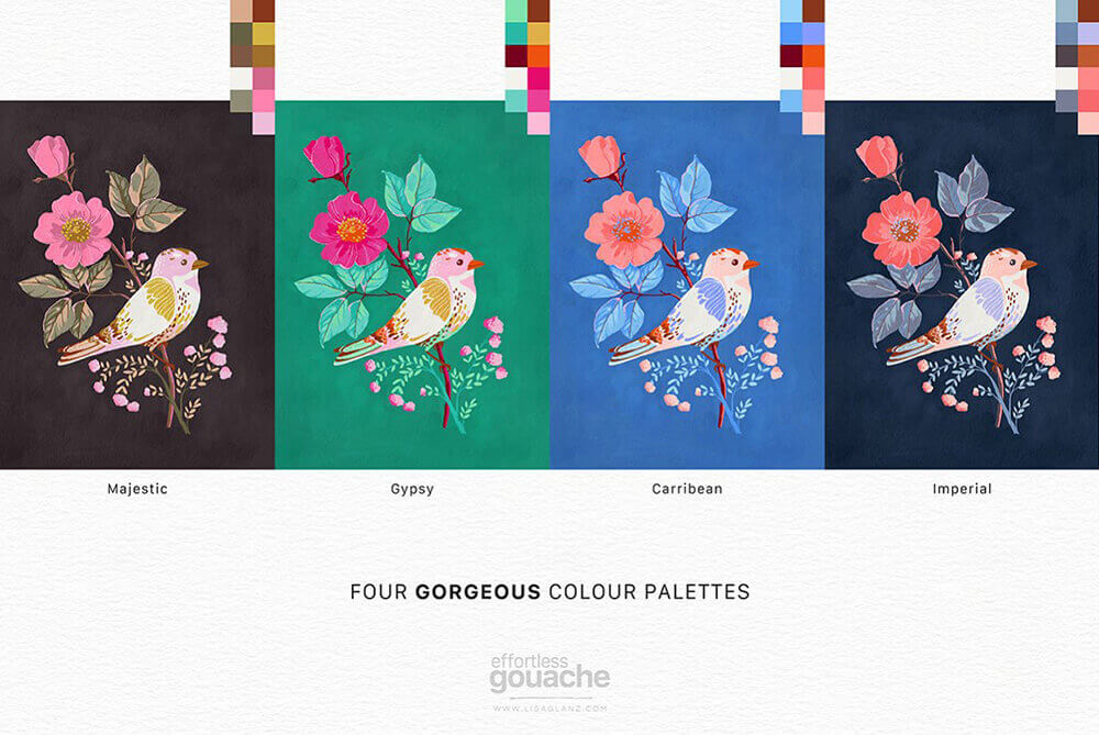 效果逼真的水粉画艺术Procreate笔刷素材