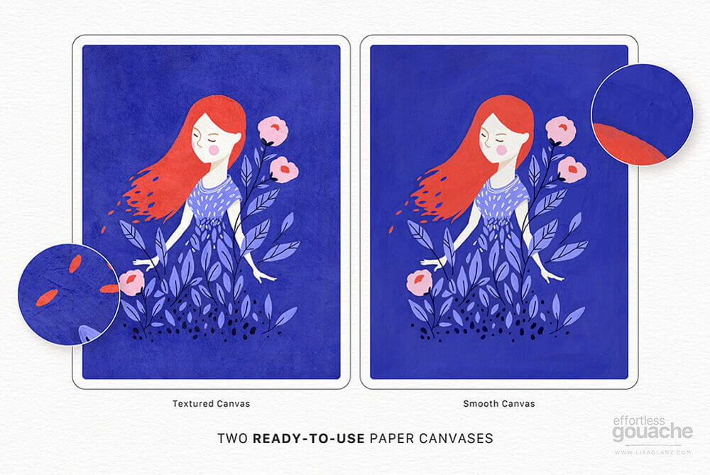 效果逼真的水粉画艺术Procreate笔刷素材