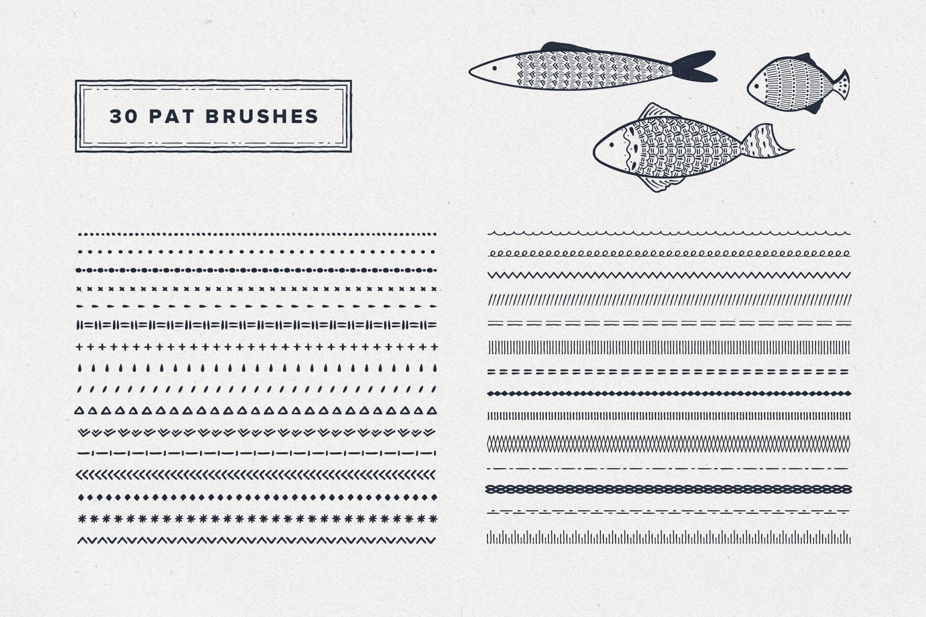 可爱手绘线条Procreate绘画笔刷素材