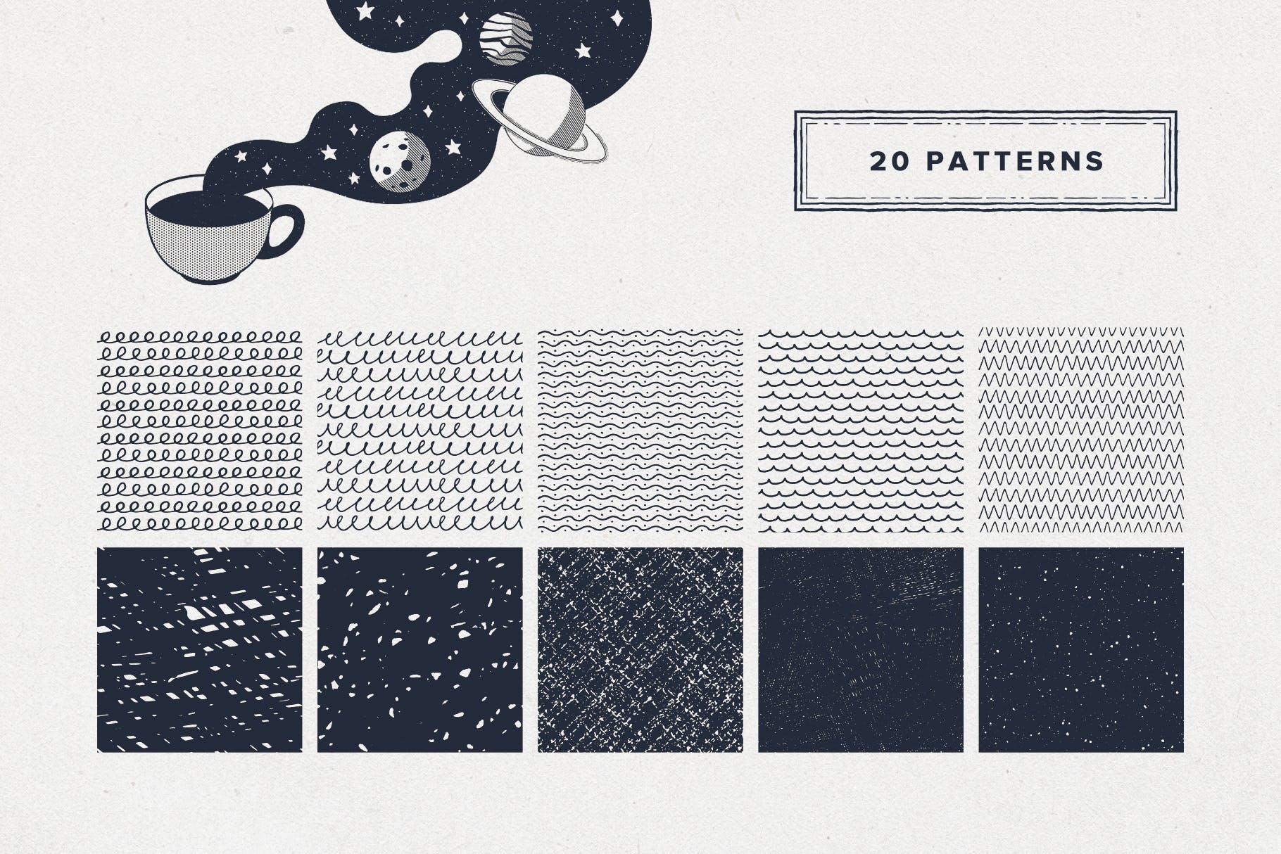 可爱手绘线条Procreate绘画笔刷素材