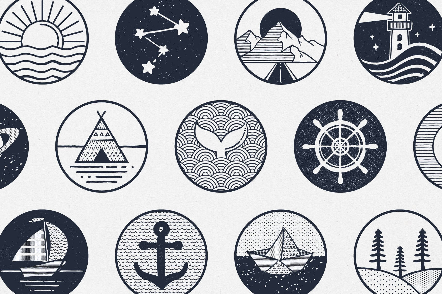 可爱手绘线条Procreate绘画笔刷素材