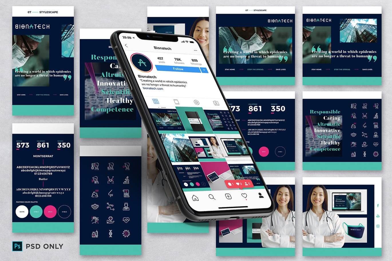 一套深蓝高端高品质banner海报设计素材模板