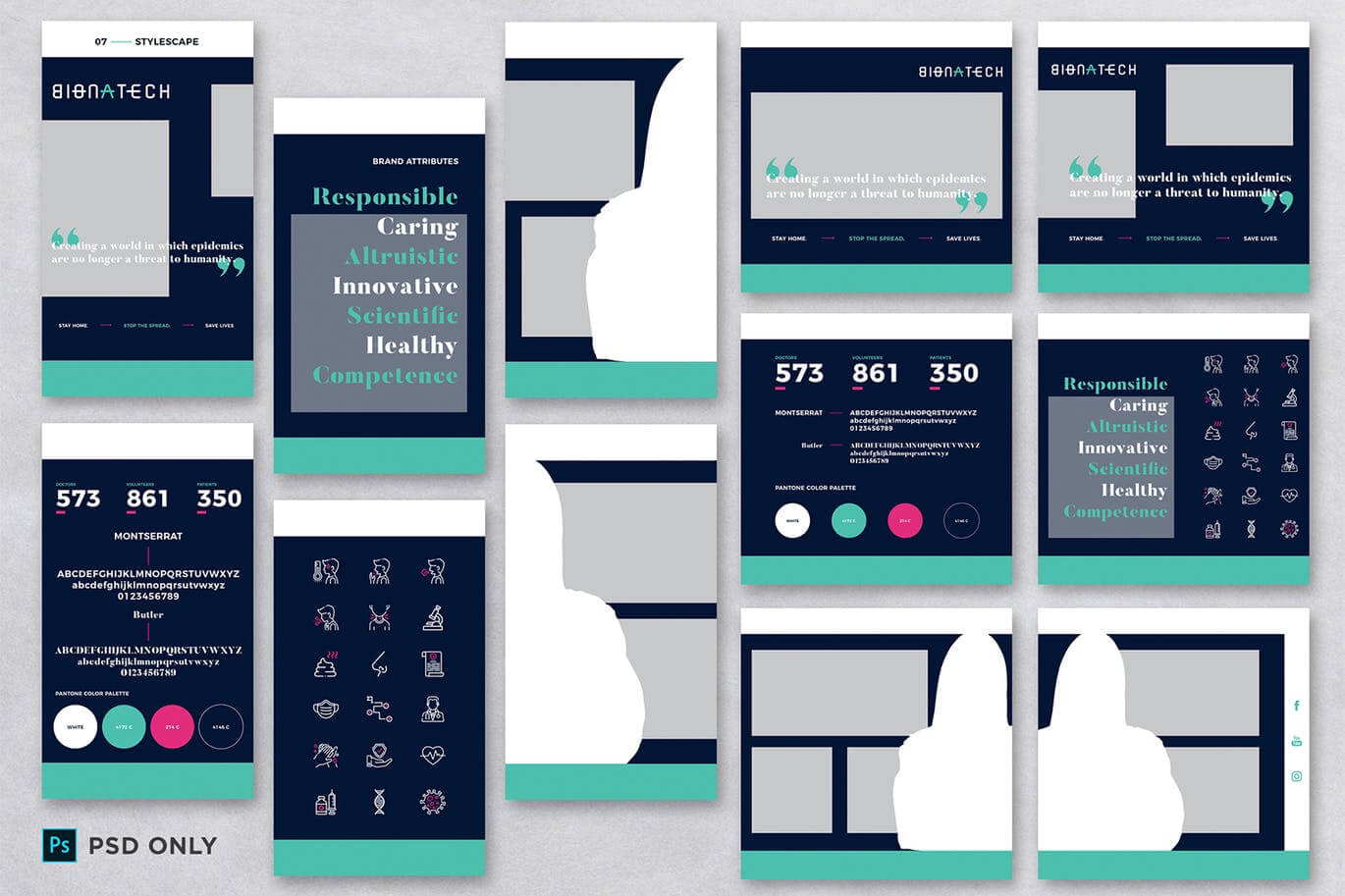 一套深蓝高端高品质banner海报设计素材模板