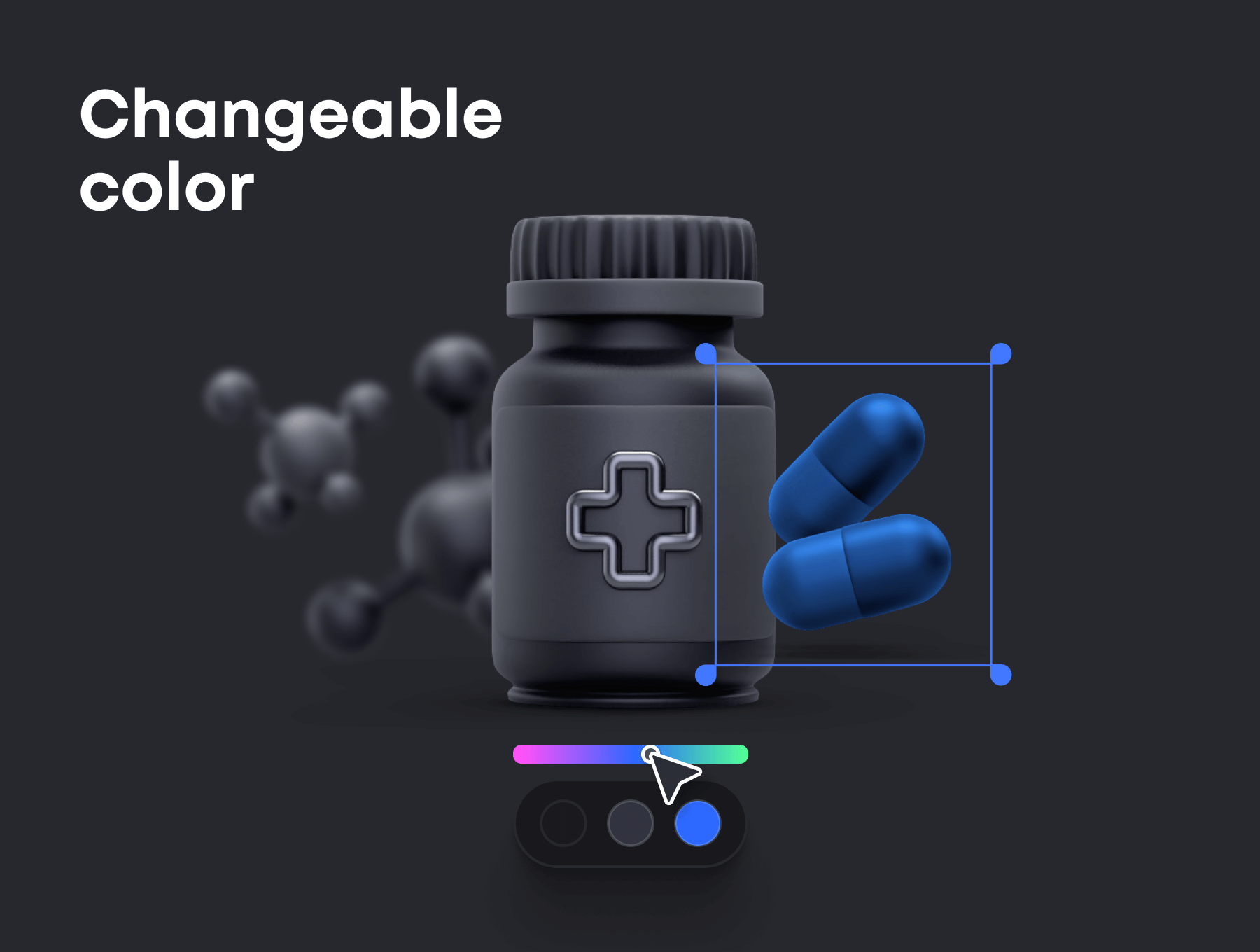 一套超酷暗黑3D医疗相关ICON素材