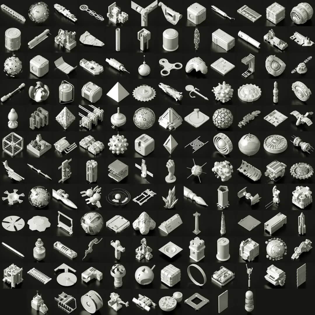 这281款C4D模型素材，用来设计科幻大片简直太酷了！