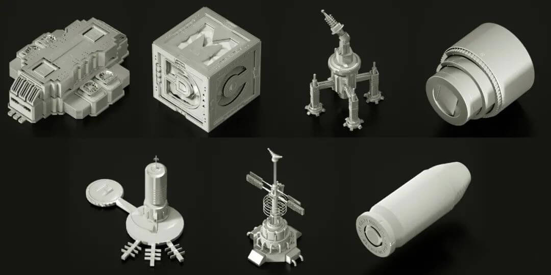 这281款C4D模型素材，用来设计科幻大片简直太酷了！