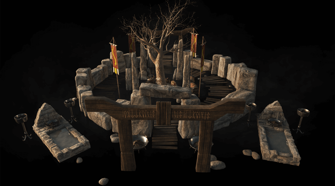 Valhalla瓦尔哈拉全套建筑C4D模型素材包（含Octane贴图）