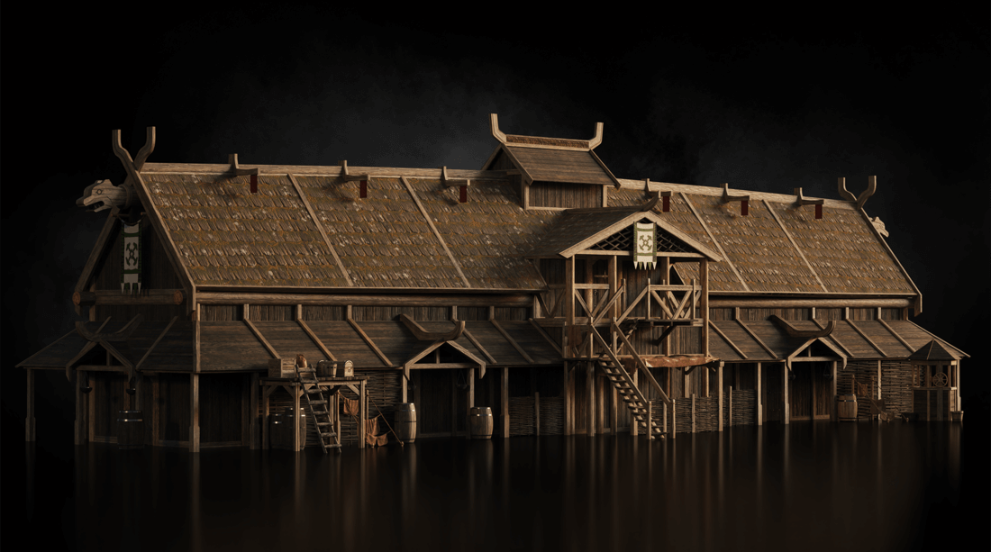 Valhalla瓦尔哈拉全套建筑C4D模型素材包（含Octane贴图）