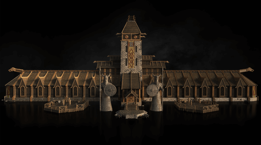 Valhalla瓦尔哈拉全套建筑C4D模型素材包（含Octane贴图）