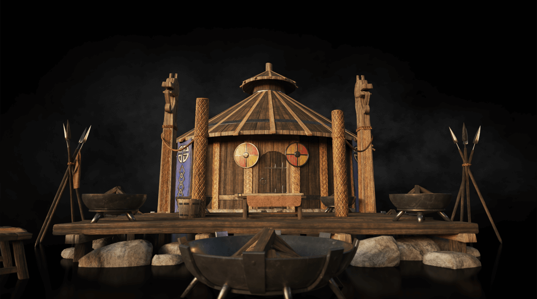 Valhalla瓦尔哈拉全套建筑C4D模型素材包（含Octane贴图）