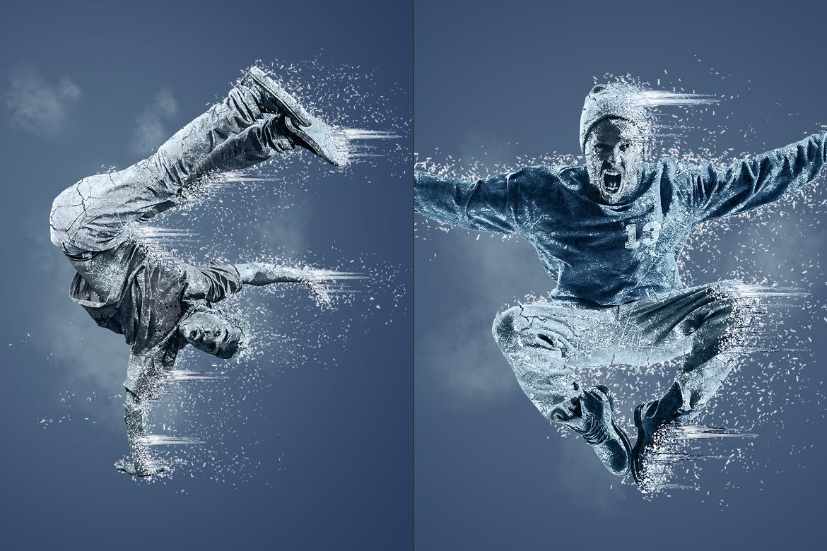 逼真质感冬季冰冻GIF动画PS动作预设