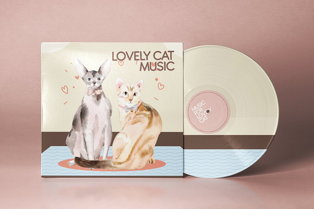 一组超级可爱的猫咪宠物水彩插画素材