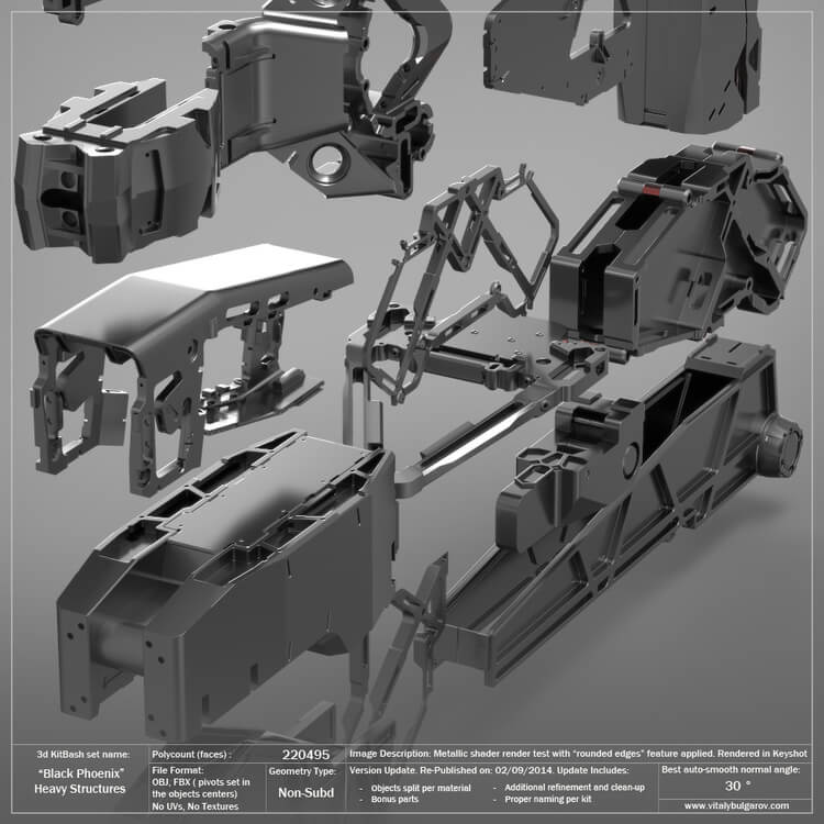 精品素材：国外3D KitBash库全套模型工业零部件模型零件C4D模型