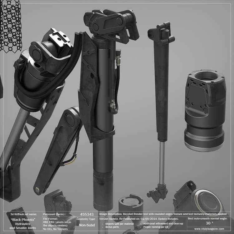 精品素材：国外3D KitBash库全套模型工业零部件模型零件C4D模型