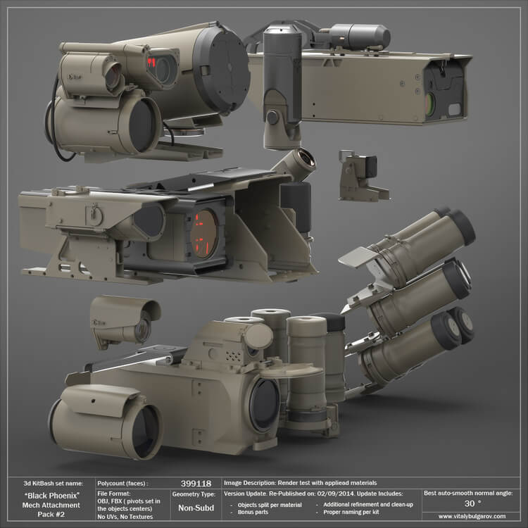 精品素材：国外3D KitBash库全套模型工业零部件模型零件C4D模型