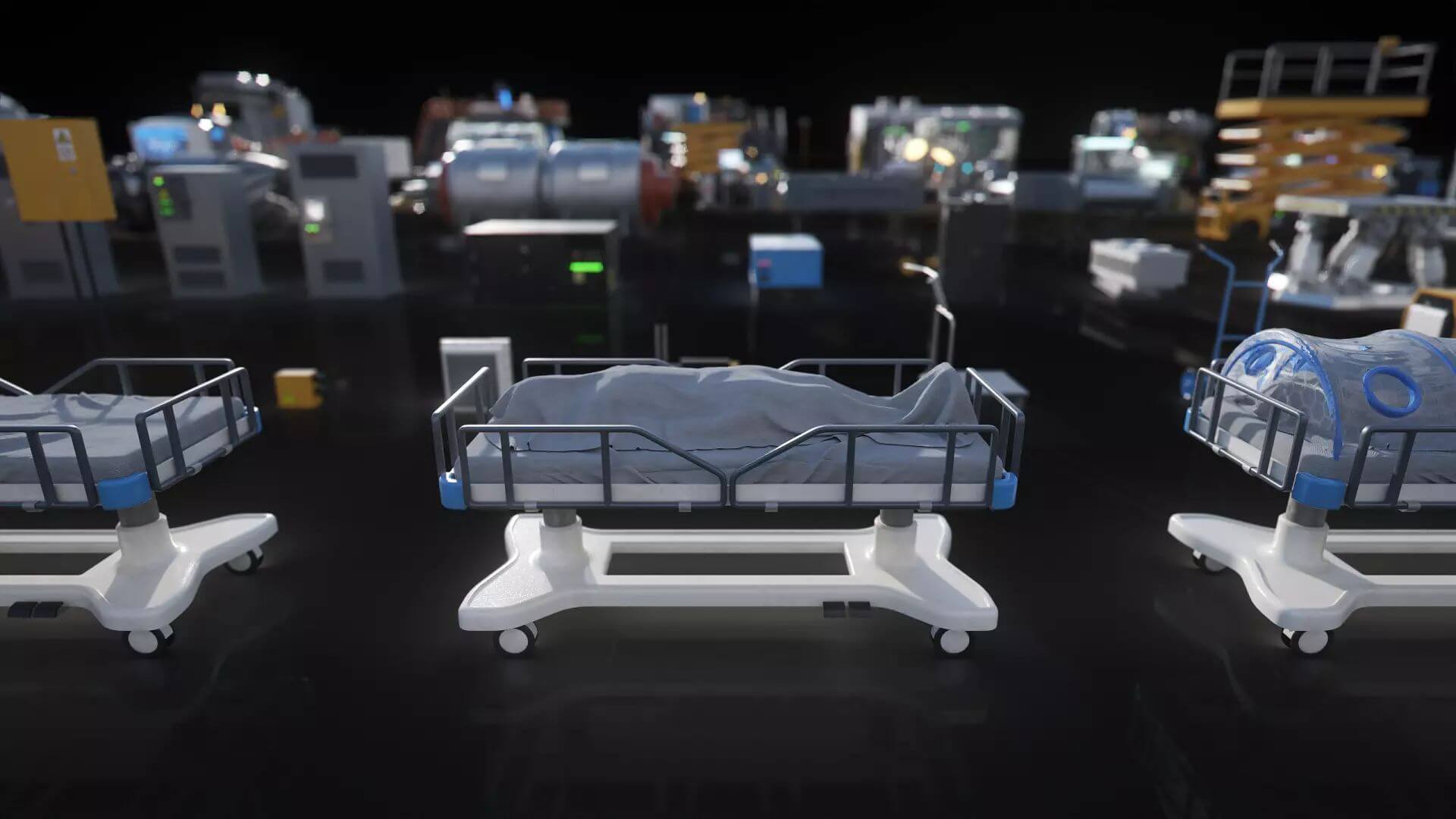 一套科幻模型神秘实验室器械工具模型含纹理贴图C4D素材