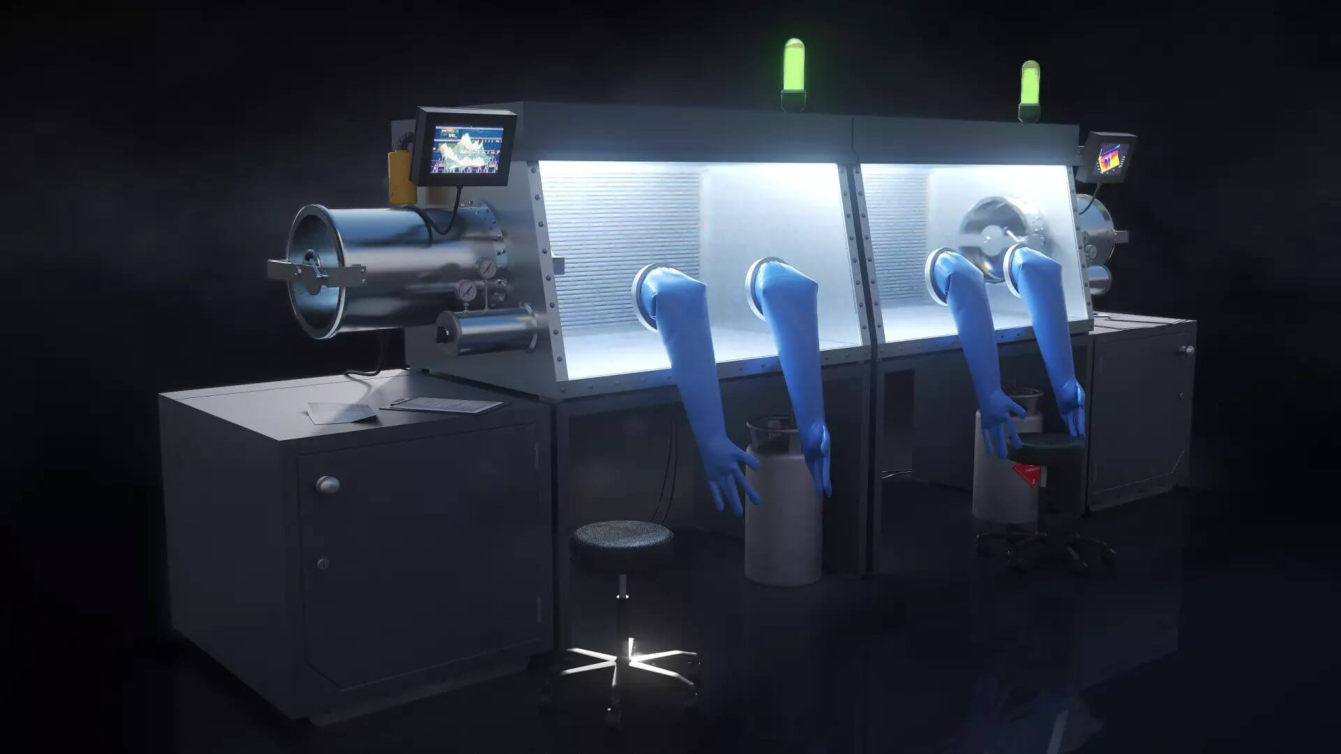 一套科幻模型神秘实验室器械工具模型含纹理贴图C4D素材