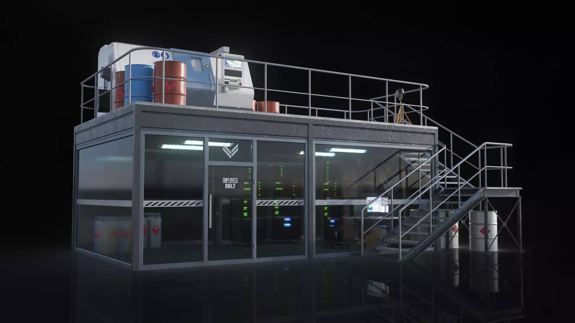 一套科幻模型神秘实验室器械工具模型含纹理贴图C4D素材