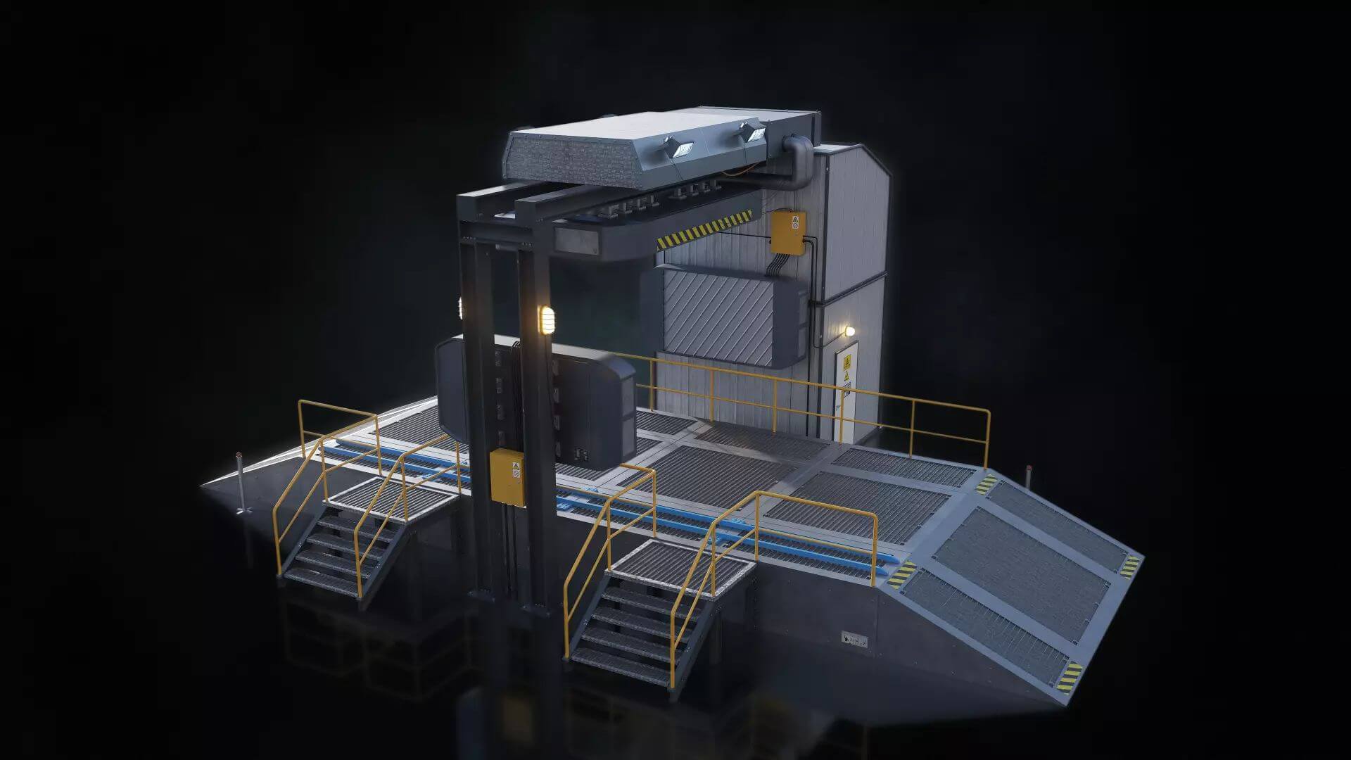 一套科幻模型神秘实验室器械工具模型含纹理贴图C4D素材