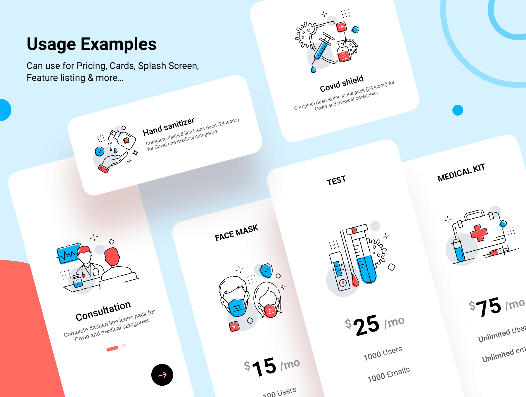 24个经典蓝红配色的精致ICON图标素材