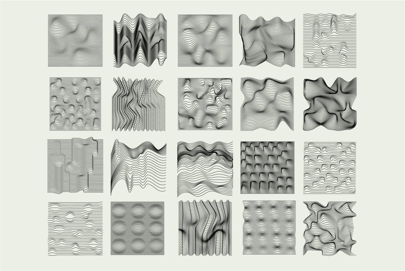 20个高端抽象波浪线procreate笔刷集合