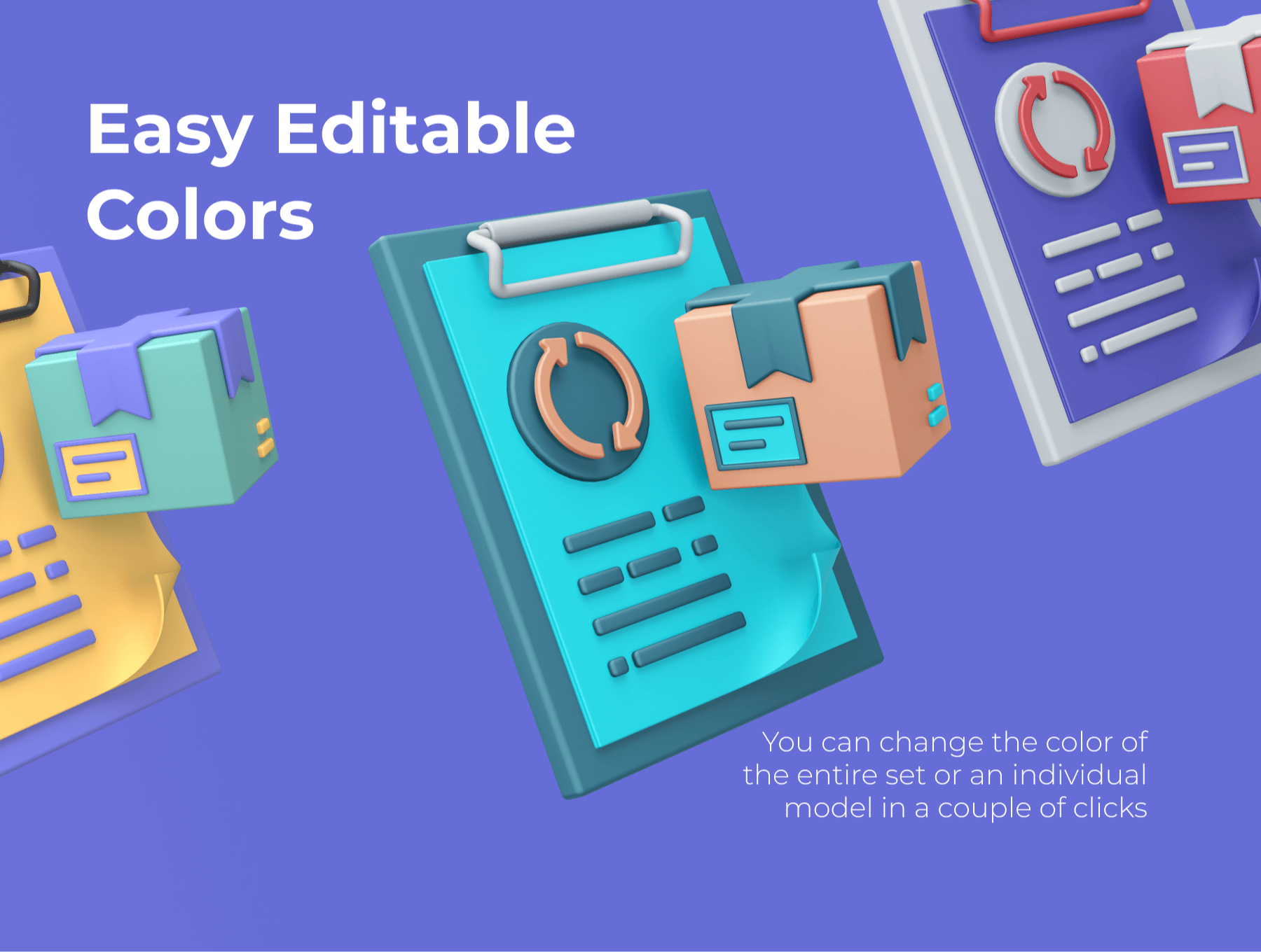 21个订单运输主题类C4D图标