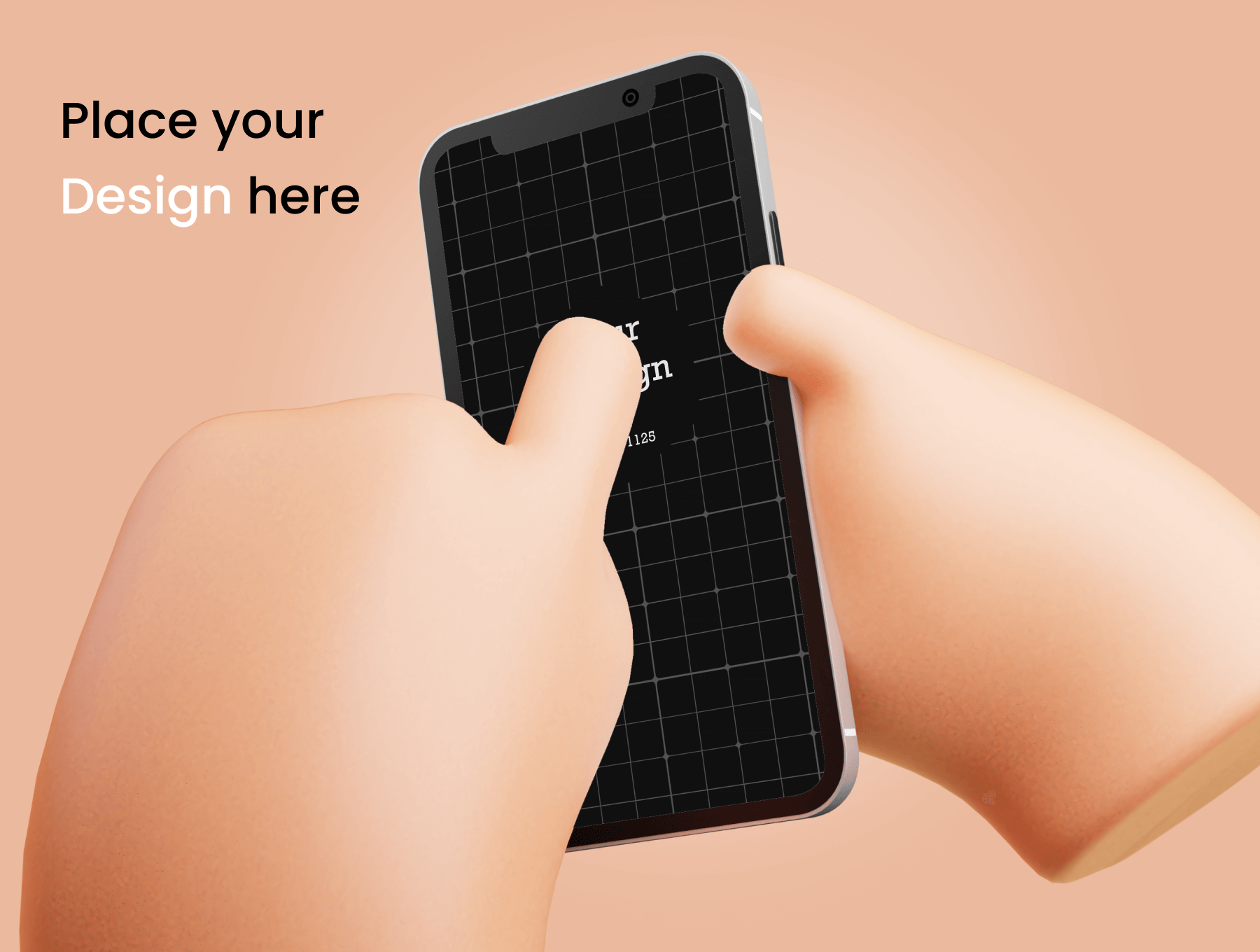 12个可爱3D手持手机素材