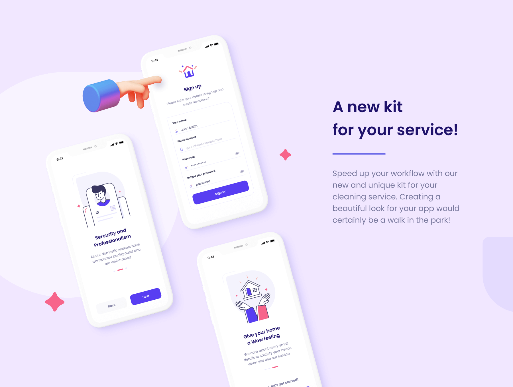30+家政服务类APP UI KIT素材包