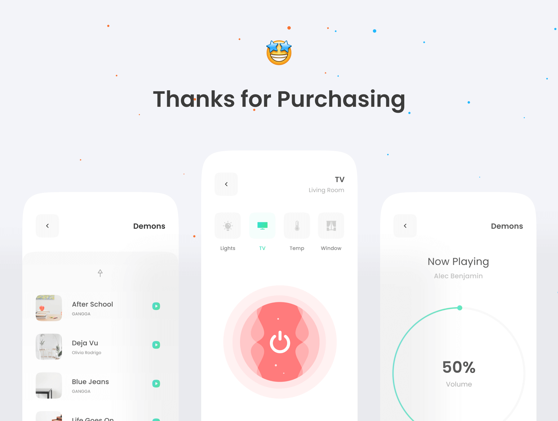 30个风格简洁的智能家居APP UI KIT素材包