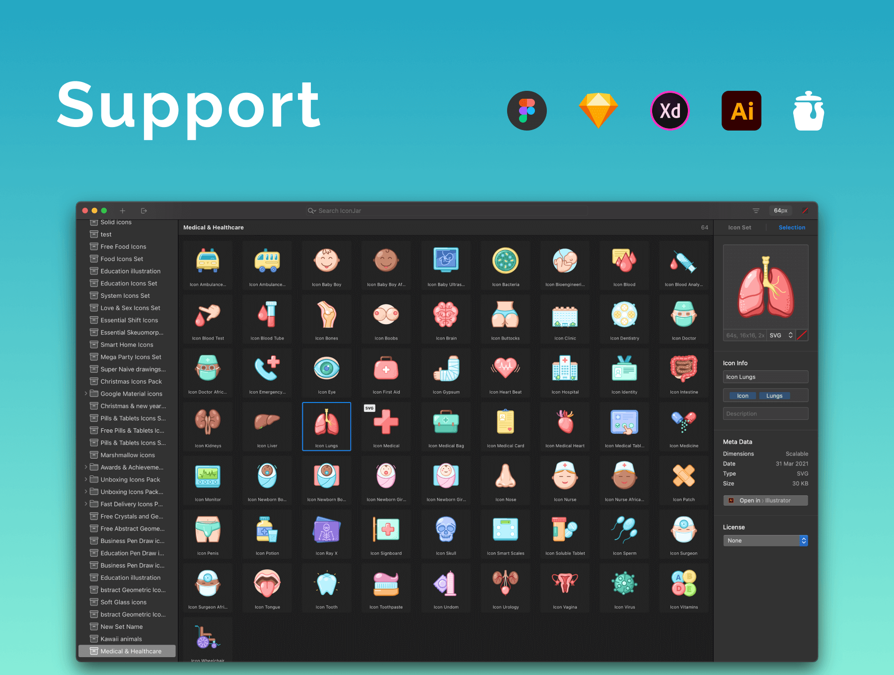 64个超有细节的医疗医院保健类ICON图标素材