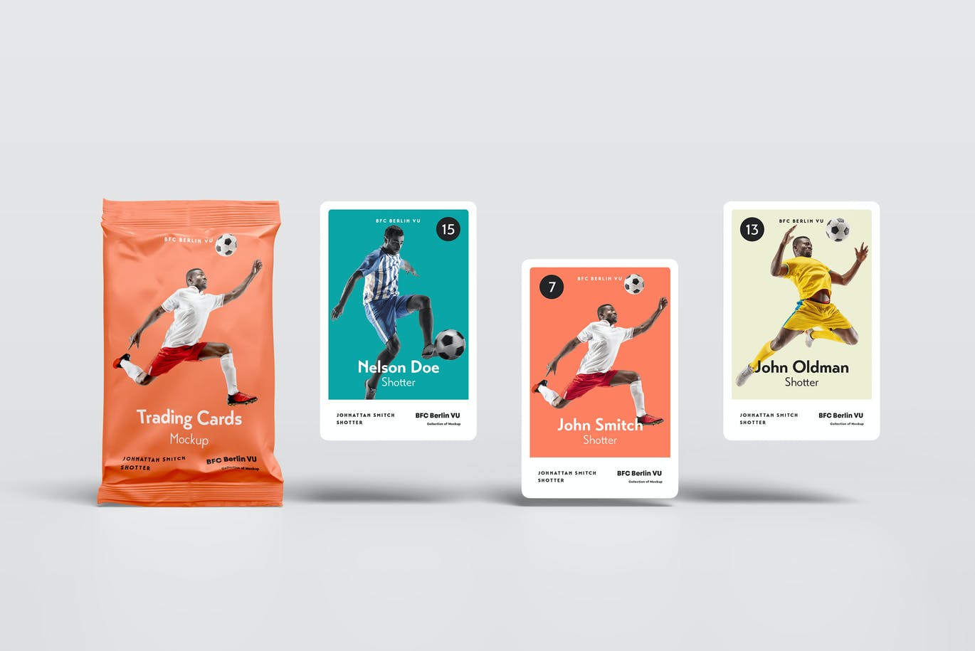 高品质稀有欧洲杯世界杯欧冠中超足球球星卡片包装设计VI样机PSD素材