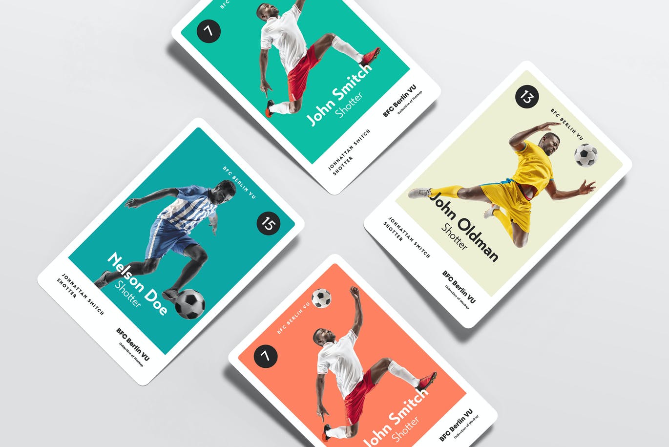 高品质稀有欧洲杯世界杯欧冠中超足球球星卡片包装设计VI样机PSD素材