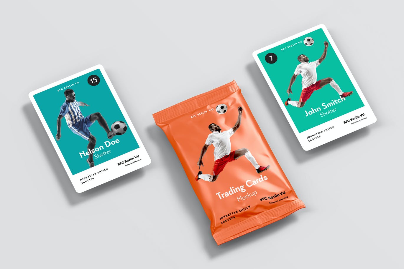 高品质稀有欧洲杯世界杯欧冠中超足球球星卡片包装设计VI样机PSD素材