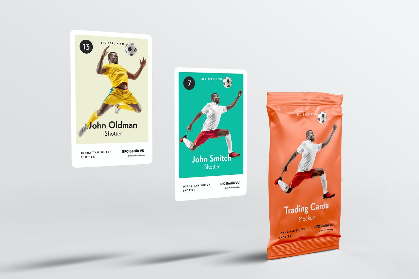 高品质稀有欧洲杯世界杯欧冠中超足球球星卡片包装设计VI样机PSD素材