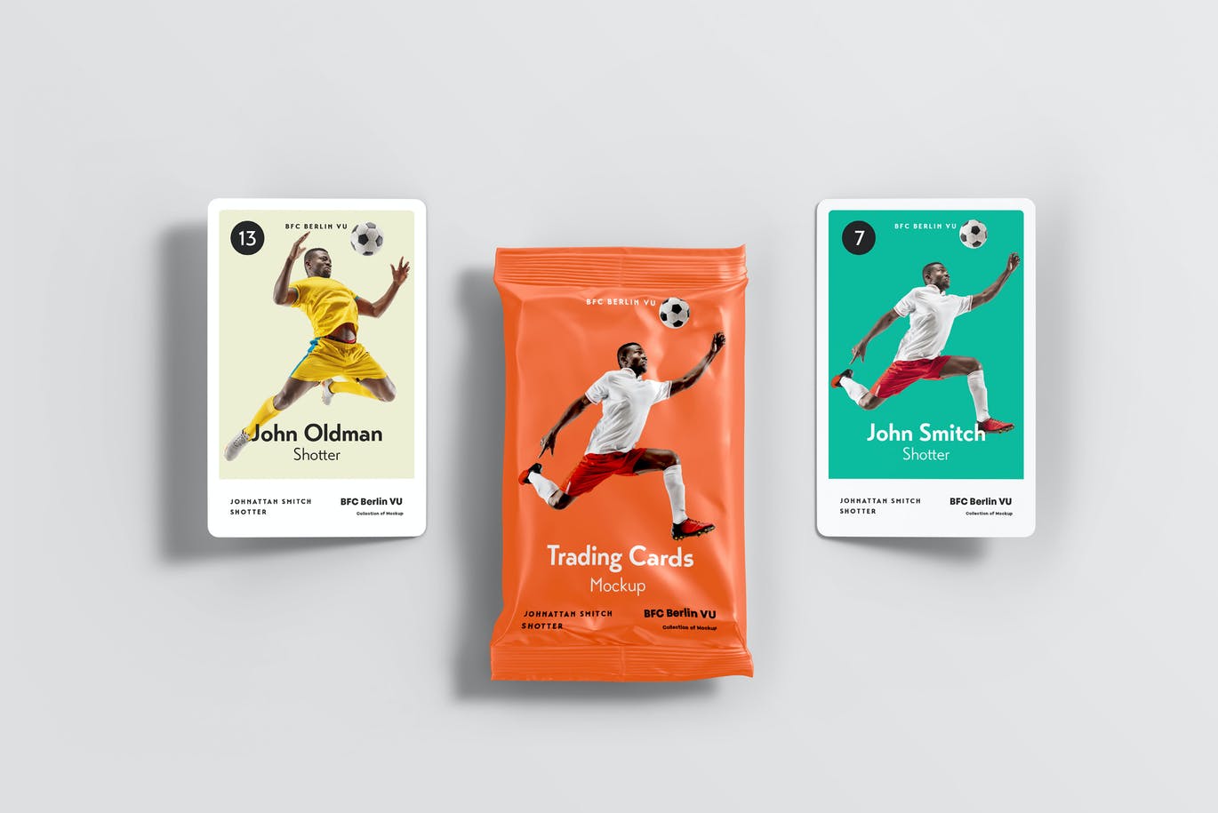 高品质稀有欧洲杯世界杯欧冠中超足球球星卡片包装设计VI样机PSD素材