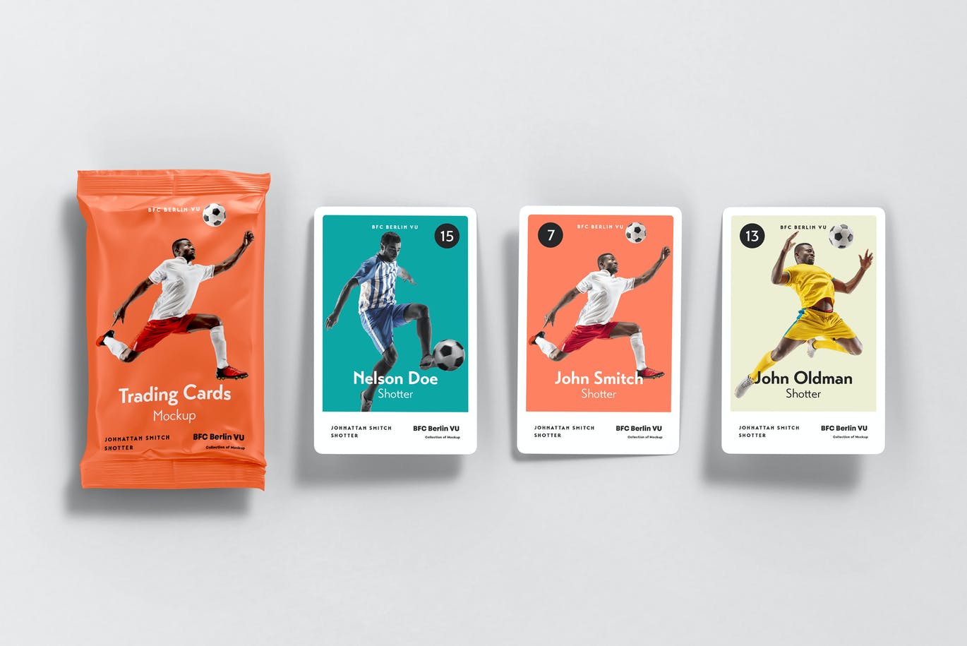 高品质稀有欧洲杯世界杯欧冠中超足球球星卡片包装设计VI样机PSD素材