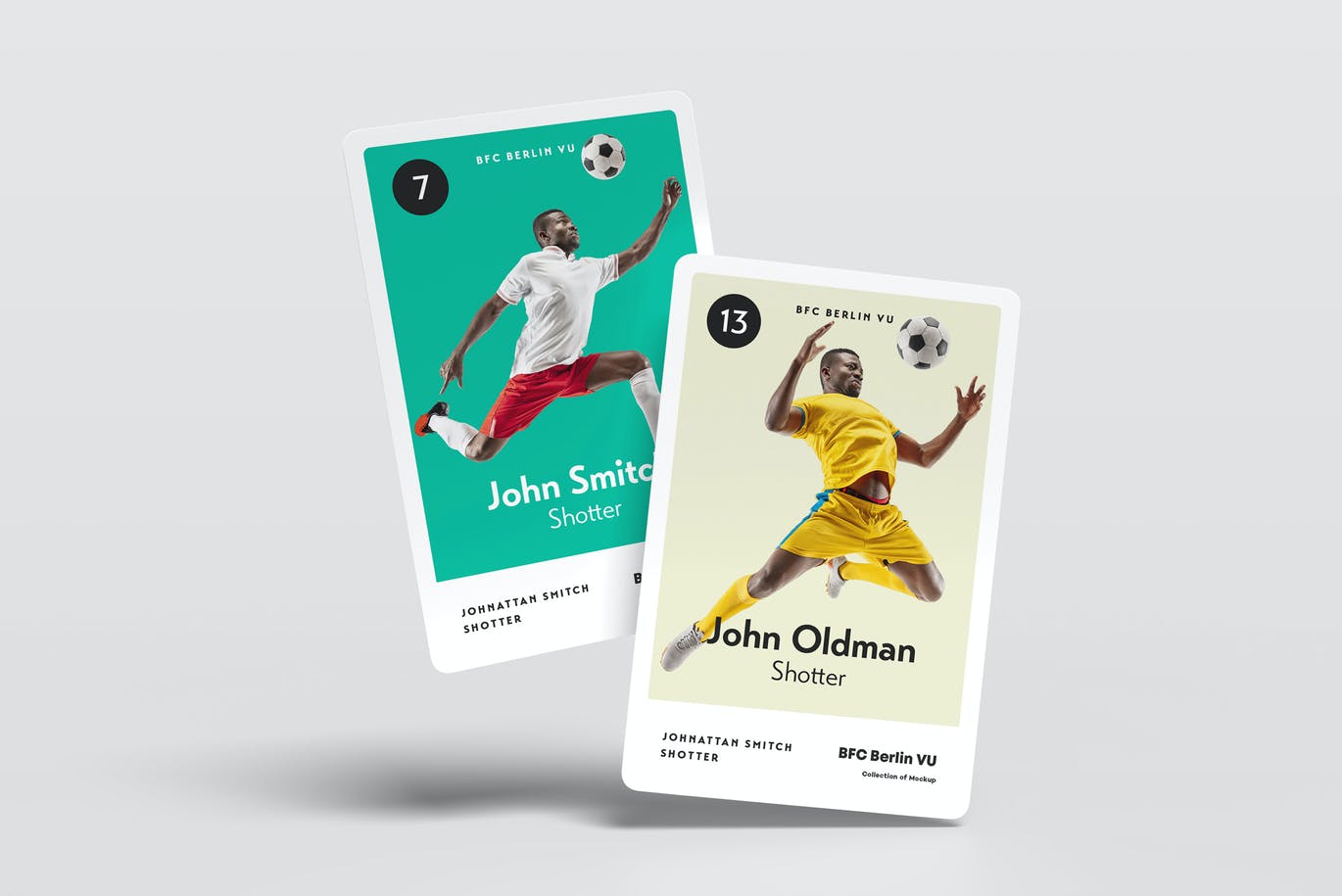 高品质稀有欧洲杯世界杯欧冠中超足球球星卡片包装设计VI样机PSD素材