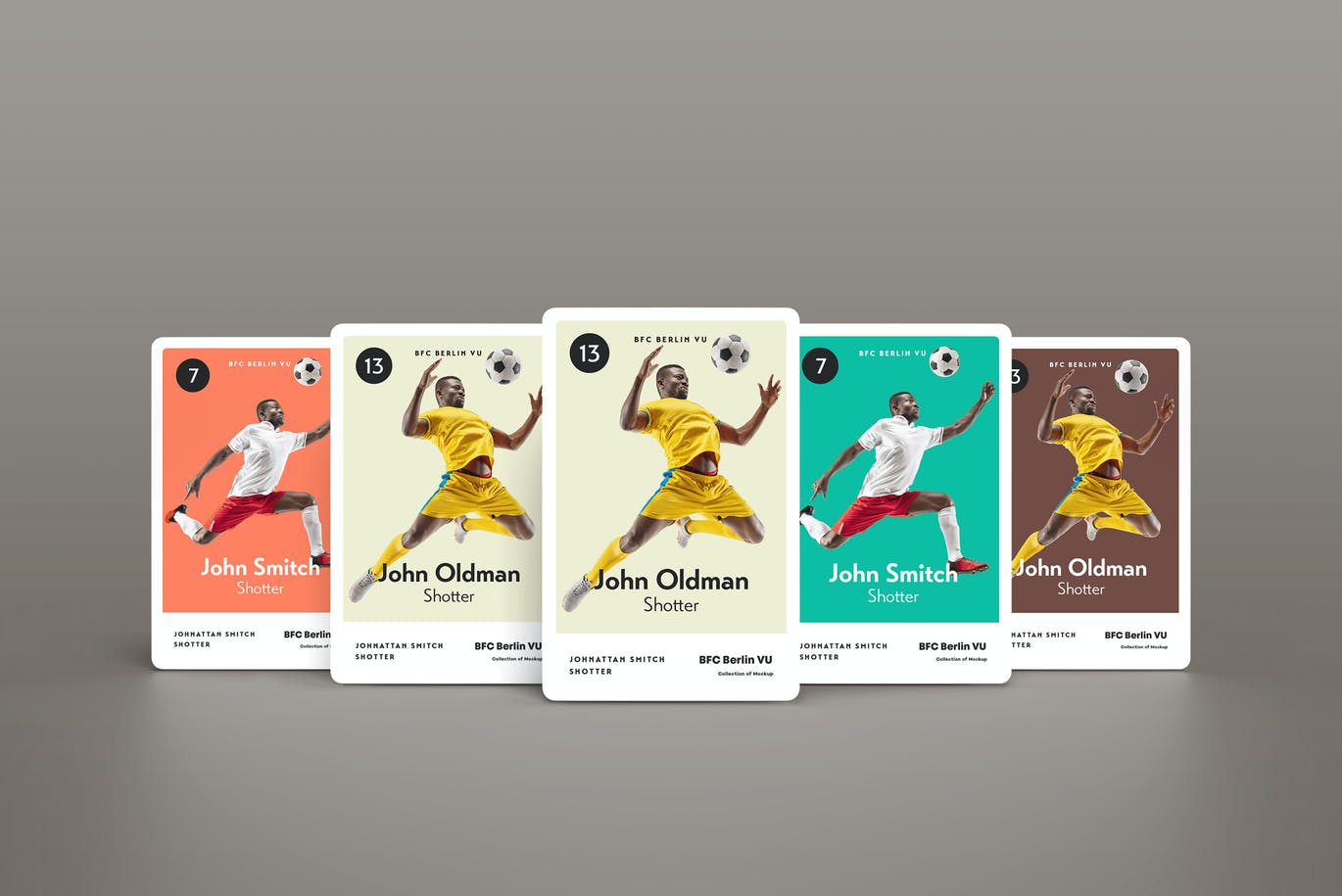 高品质稀有欧洲杯世界杯欧冠中超足球球星卡片包装设计VI样机PSD素材