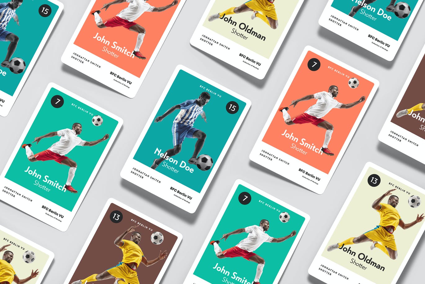 高品质稀有欧洲杯世界杯欧冠中超足球球星卡片包装设计VI样机PSD素材