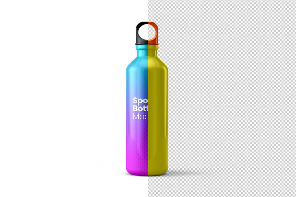 一套高品质多视图金属运动饮水瓶样机PSD素材