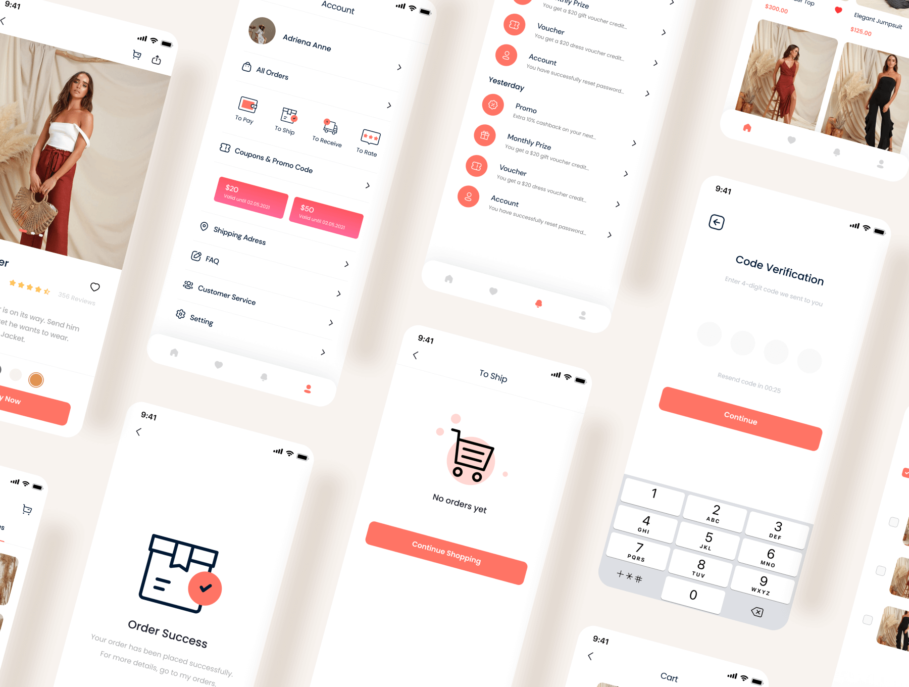 20个设计优雅的女性电商UI界面素材包