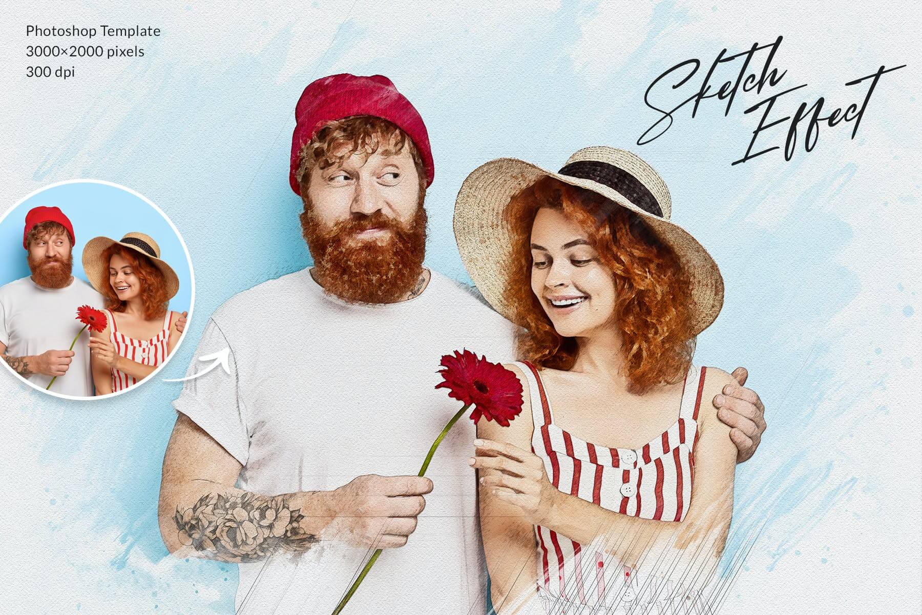 在PS里一键生成逼真素描、铅笔笔触和水彩画笔艺术效果